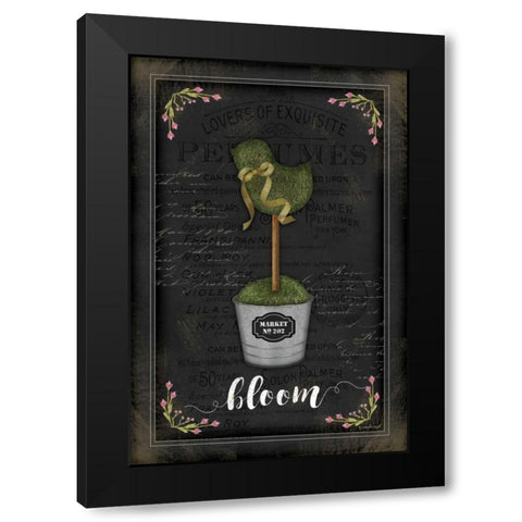 Topiary Chick Black Modern Wood Framed Art Print with Double Matting by Pugh, Jennifer