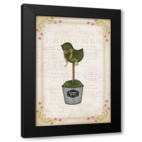 Topiary Chick Black Modern Wood Framed Art Print with Double Matting by Pugh, Jennifer
