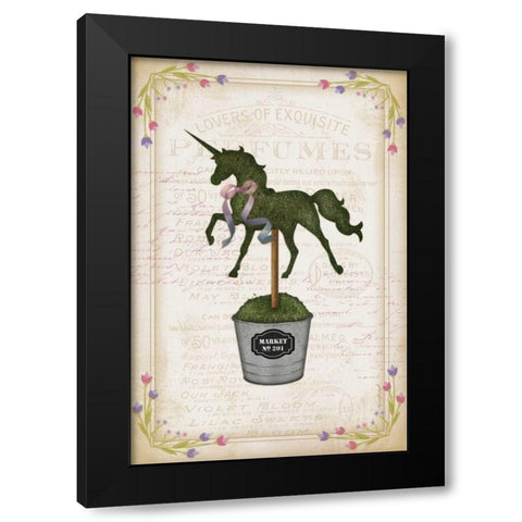 Topiary Unicorn I Black Modern Wood Framed Art Print with Double Matting by Pugh, Jennifer