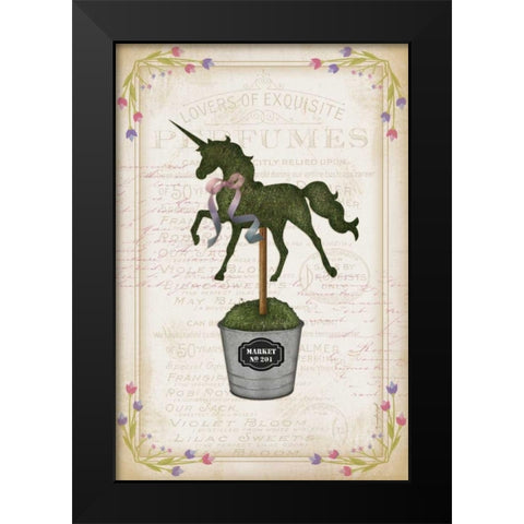 Topiary Unicorn I Black Modern Wood Framed Art Print by Pugh, Jennifer