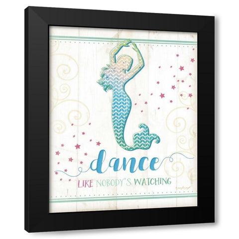 Dance Mermaid Black Modern Wood Framed Art Print with Double Matting by Pugh, Jennifer