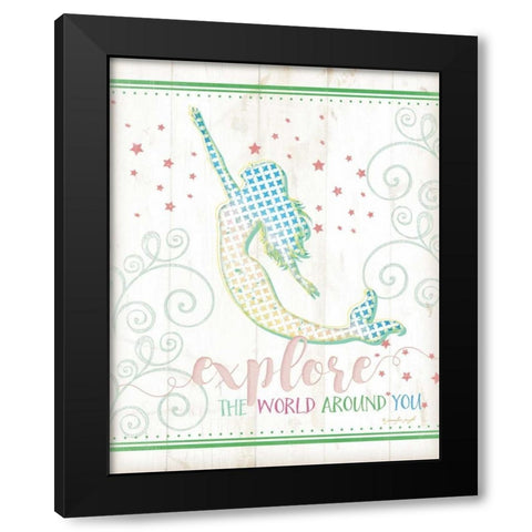 Explore Mermaid Black Modern Wood Framed Art Print with Double Matting by Pugh, Jennifer