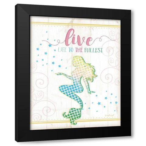 Live Mermaid Black Modern Wood Framed Art Print with Double Matting by Pugh, Jennifer