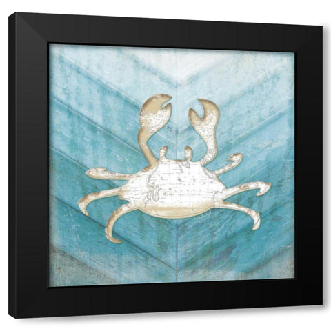 Coastal Crab Black Modern Wood Framed Art Print with Double Matting by Pugh, Jennifer