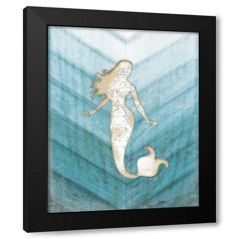 Coastal Mermaid III Black Modern Wood Framed Art Print with Double Matting by Pugh, Jennifer