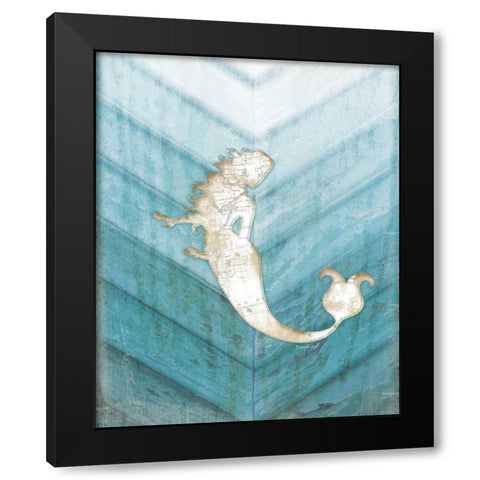 Coastal Mermaid IV Black Modern Wood Framed Art Print by Pugh, Jennifer