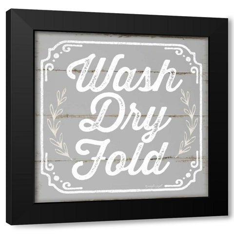 Wash, Dry, Fold III Black Modern Wood Framed Art Print by Pugh, Jennifer