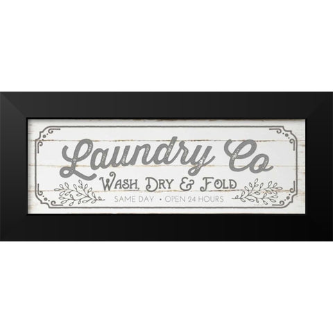 Laundry Co - Gray Black Modern Wood Framed Art Print by Pugh, Jennifer