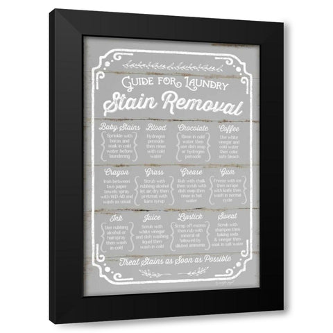 Stain Removal Guide Black Modern Wood Framed Art Print with Double Matting by Pugh, Jennifer