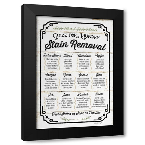 Stain Removal Guide Black Modern Wood Framed Art Print with Double Matting by Pugh, Jennifer