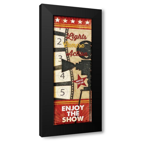 Lights, Camera, Action Black Modern Wood Framed Art Print with Double Matting by Pugh, Jennifer