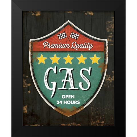 Premium Gas Black Modern Wood Framed Art Print by Pugh, Jennifer