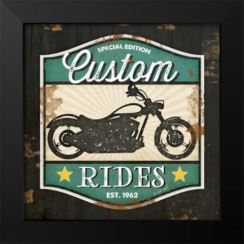 Custom Rides Black Modern Wood Framed Art Print by Pugh, Jennifer