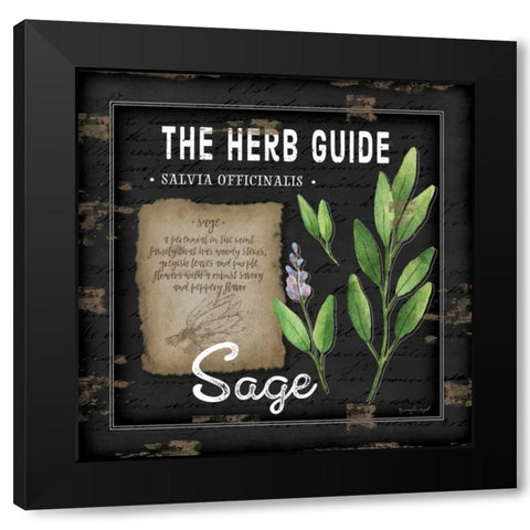 Herb Guide Sage Black Modern Wood Framed Art Print by Pugh, Jennifer