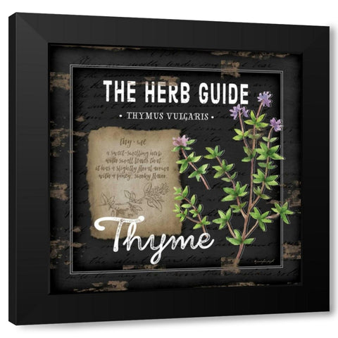 Herb Guide Thyme Black Modern Wood Framed Art Print by Pugh, Jennifer