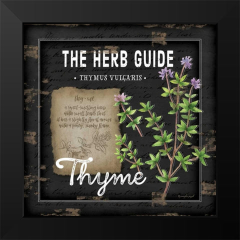 Herb Guide Thyme Black Modern Wood Framed Art Print by Pugh, Jennifer