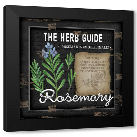 Herb Guide Rosemary Black Modern Wood Framed Art Print with Double Matting by Pugh, Jennifer