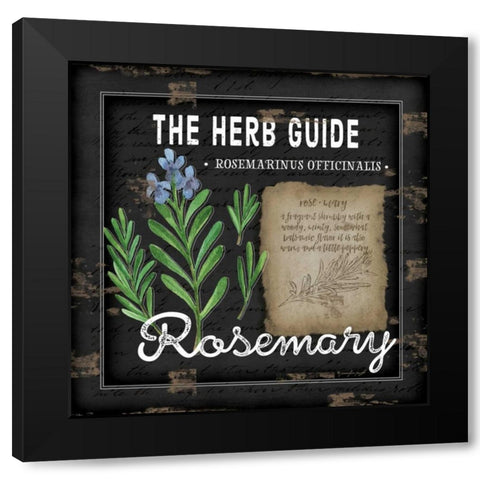Herb Guide Rosemary Black Modern Wood Framed Art Print by Pugh, Jennifer