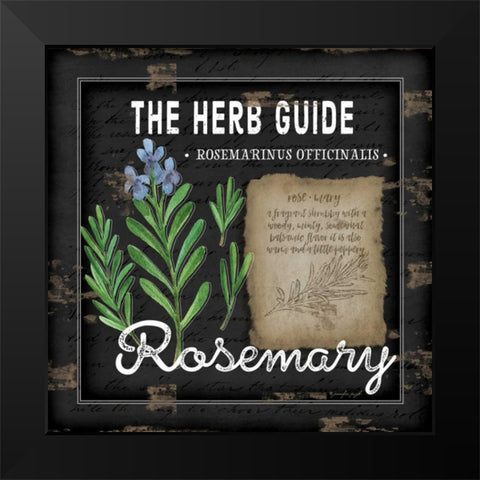 Herb Guide Rosemary Black Modern Wood Framed Art Print by Pugh, Jennifer