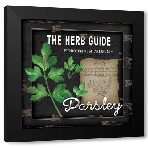 Herb Guide Parsley Black Modern Wood Framed Art Print with Double Matting by Pugh, Jennifer