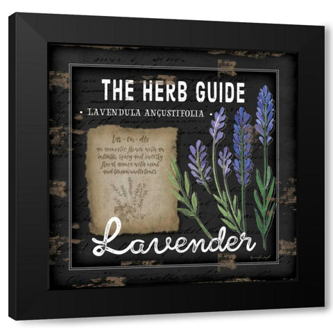 Herb Guide Lavender Black Modern Wood Framed Art Print with Double Matting by Pugh, Jennifer