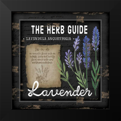 Herb Guide Lavender Black Modern Wood Framed Art Print by Pugh, Jennifer