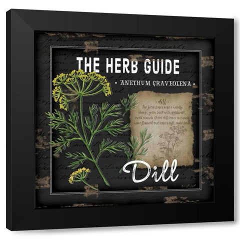 Herb Guide Dill Black Modern Wood Framed Art Print by Pugh, Jennifer