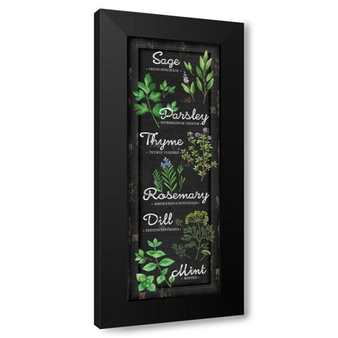 Herbs Black Modern Wood Framed Art Print with Double Matting by Pugh, Jennifer