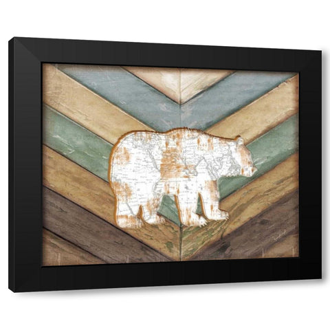 Lodge Bear Black Modern Wood Framed Art Print with Double Matting by Pugh, Jennifer