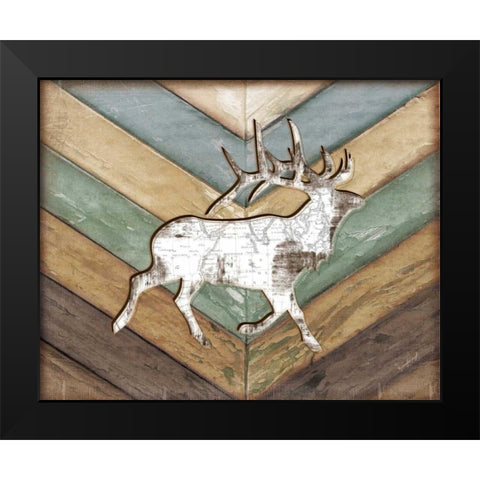 Lodge Elk Black Modern Wood Framed Art Print by Pugh, Jennifer