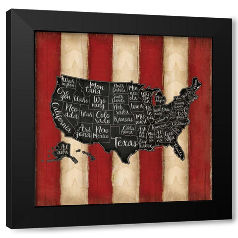 United States II Black Modern Wood Framed Art Print by Pugh, Jennifer