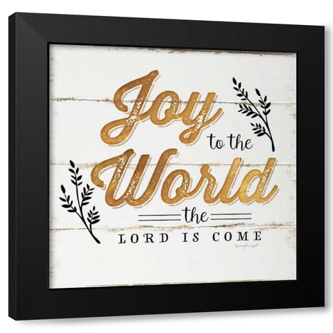 Joy to the World Black Modern Wood Framed Art Print with Double Matting by Pugh, Jennifer