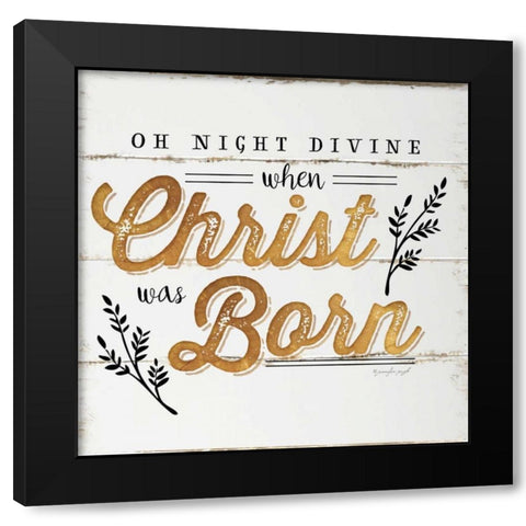 Oh Night Divine Black Modern Wood Framed Art Print with Double Matting by Pugh, Jennifer