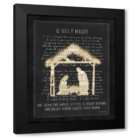 O Holy Night I Black Modern Wood Framed Art Print with Double Matting by Pugh, Jennifer