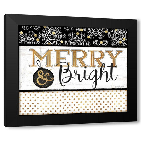 Merry and Bright Black Modern Wood Framed Art Print with Double Matting by Pugh, Jennifer