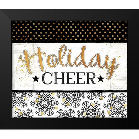 Holiday Cheer Black Modern Wood Framed Art Print by Pugh, Jennifer