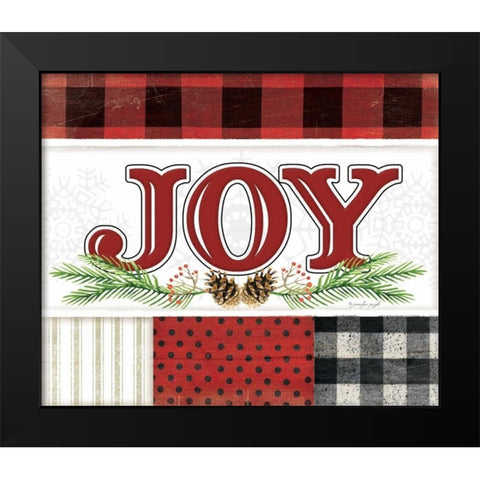 Joy Plaid Black Modern Wood Framed Art Print by Pugh, Jennifer