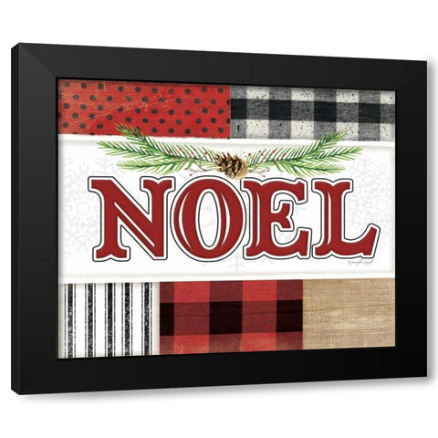 Noel Plaid Black Modern Wood Framed Art Print by Pugh, Jennifer