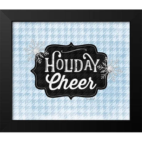 Holiday Cheer - Blue Black Modern Wood Framed Art Print by Pugh, Jennifer