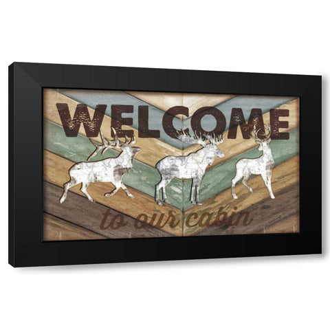 Lodge Welcome Black Modern Wood Framed Art Print with Double Matting by Pugh, Jennifer