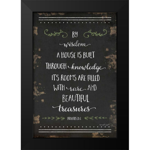 By Wisdom Black Modern Wood Framed Art Print by Pugh, Jennifer