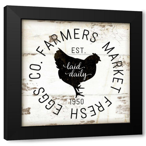 Farmer Market Eggs Black Modern Wood Framed Art Print with Double Matting by Pugh, Jennifer