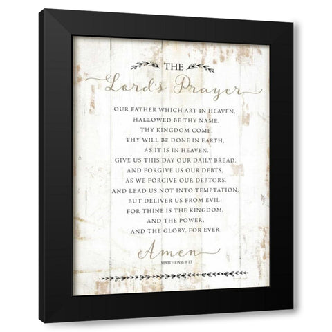 The Lords Prayer Black Modern Wood Framed Art Print with Double Matting by Pugh, Jennifer