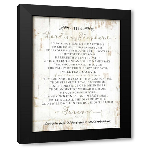 Psalm 23 Black Modern Wood Framed Art Print with Double Matting by Pugh, Jennifer