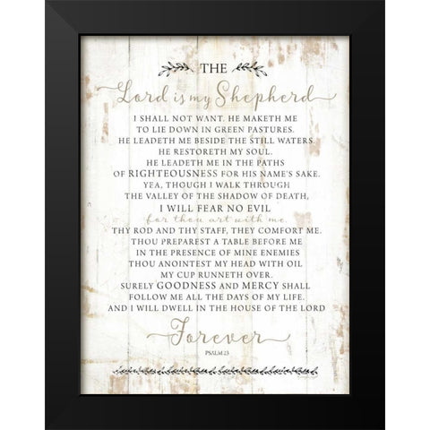 Psalm 23 Black Modern Wood Framed Art Print by Pugh, Jennifer