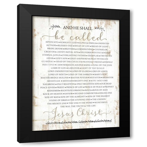 Names of Christ Black Modern Wood Framed Art Print with Double Matting by Pugh, Jennifer