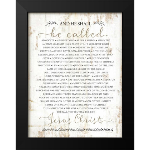 Names of Christ Black Modern Wood Framed Art Print by Pugh, Jennifer