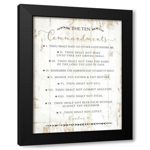 The Ten Commandments Black Modern Wood Framed Art Print with Double Matting by Pugh, Jennifer