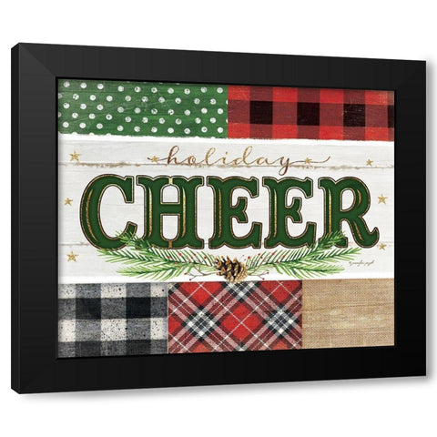 Cheer Plaid Black Modern Wood Framed Art Print with Double Matting by Pugh, Jennifer