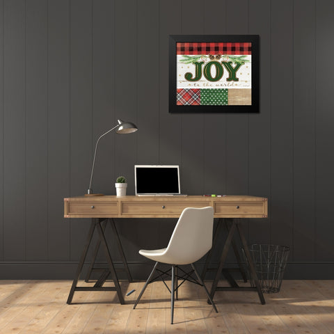 Joy Plaid Black Modern Wood Framed Art Print by Pugh, Jennifer